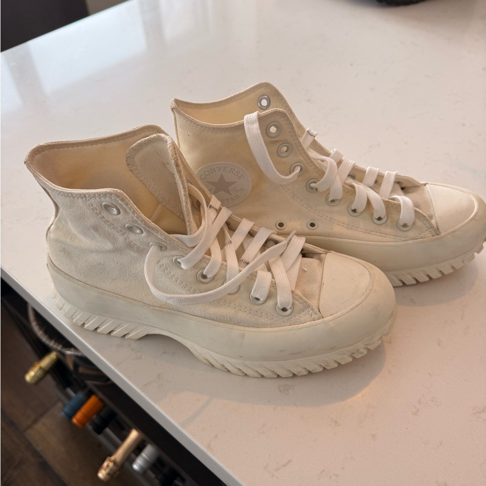 Converse All Star Lug Tread White High-Top Sneakers - 8.5